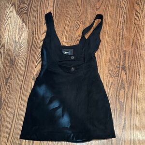 Anthropologie Suede Black Mini Dress